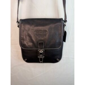 Coach Black Leather Crossbody Messenger Bag F3D-9353 Glove Tanned Cowhide y2k